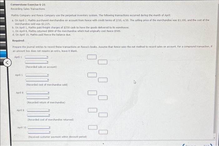 Solved Cornerstone Exercise Recording Sales Chegg