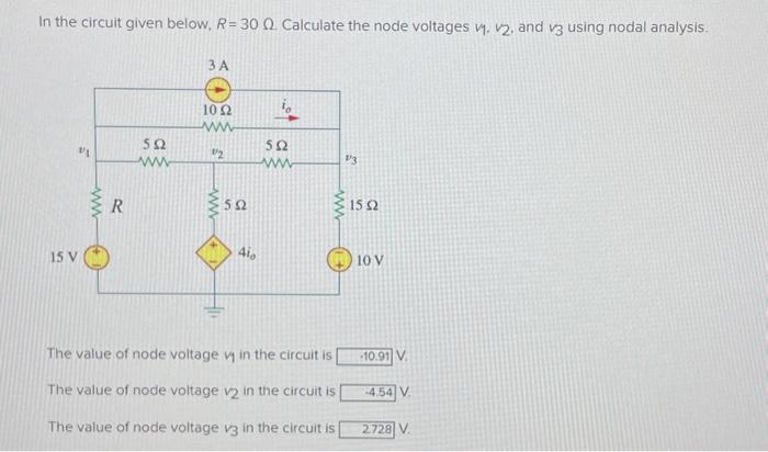 Solved In The Circuit Given Below R Calculate The Node Chegg