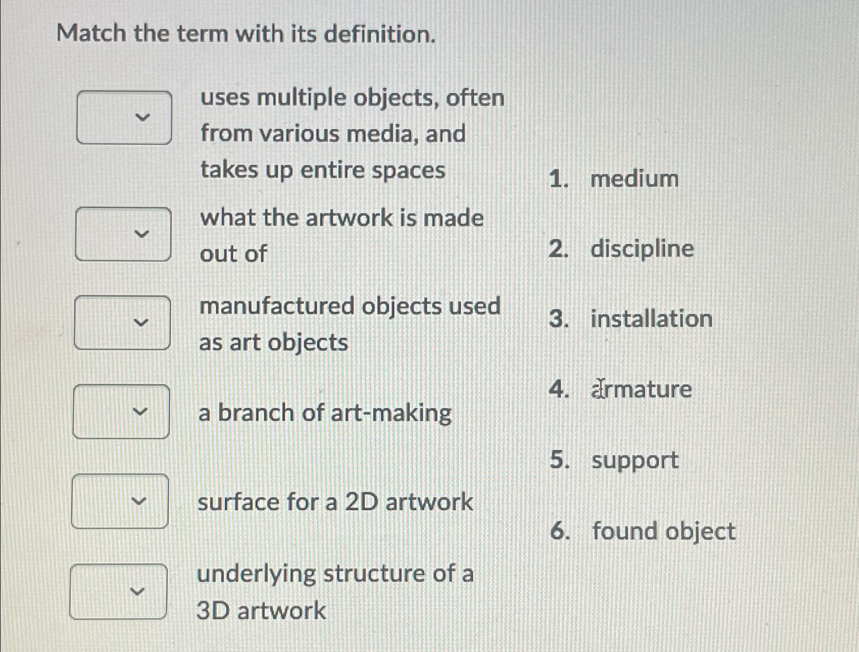 Solved Match The Term With Its Definition Uses Multiple Chegg