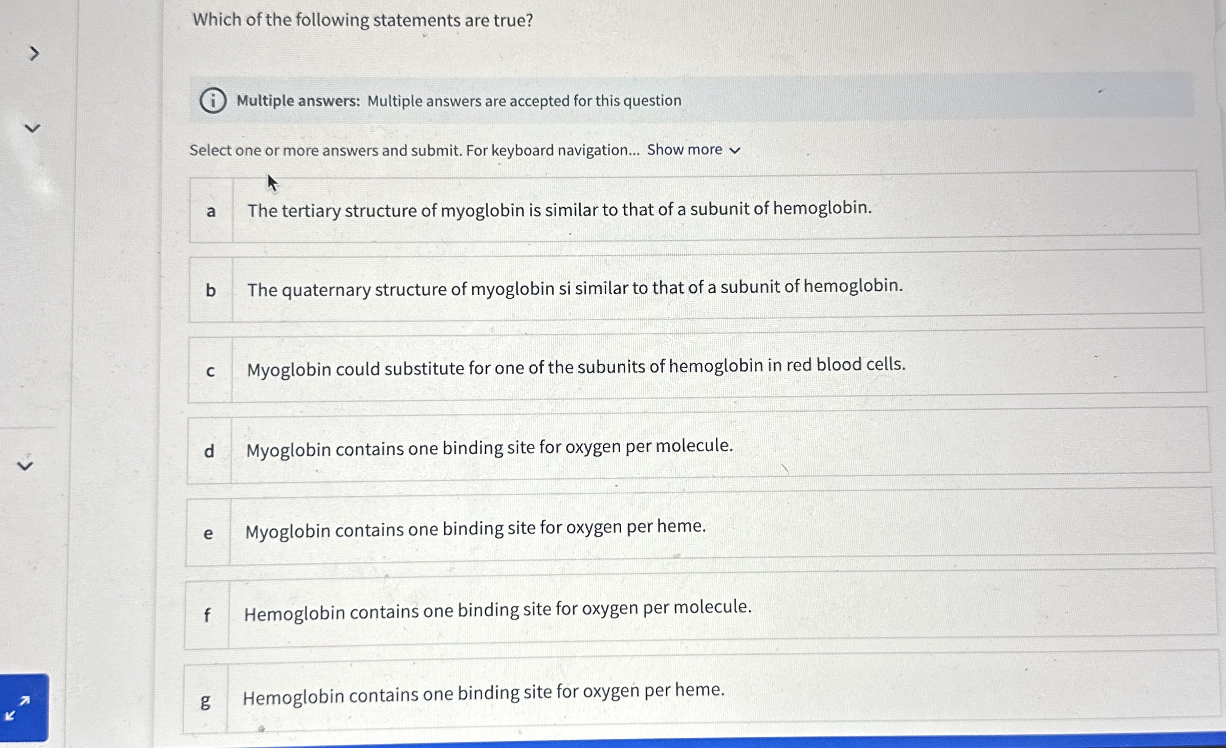 Solved Which Of The Following Statements Are True Multiple Chegg