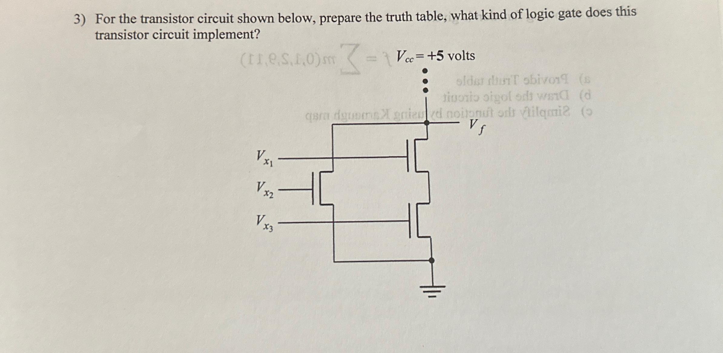 Solved For The Transistor Circuit Shown Below Prepare The Chegg