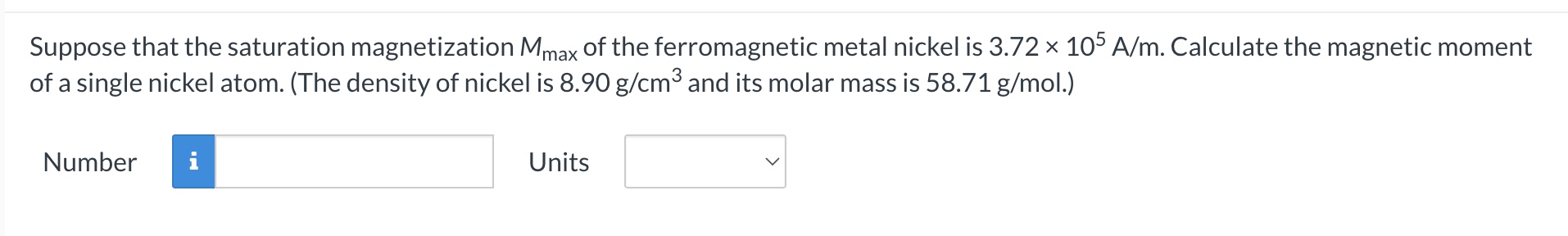 Solved Suppose That The Saturation Magnetization Mmax Of Chegg