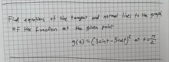 Solved Find Equations Of The Tangent And Normal Lines To The Chegg