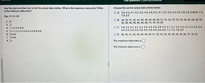 Solved Uso The Stam Andleat Plot To List The Actual Data Chegg