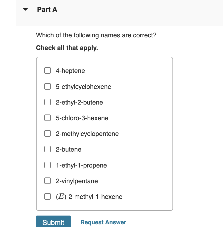 Solved Which Of The Following Names Are Correct Check All Chegg