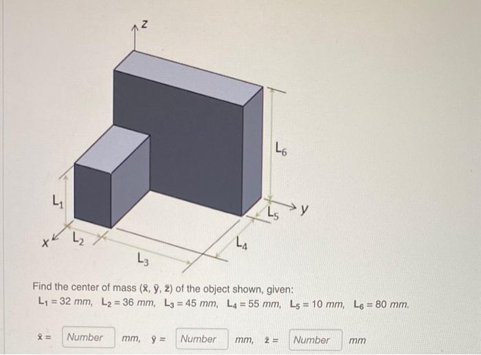 Solved Find The Center Of Mass X Y Z Of The Object Shown Chegg