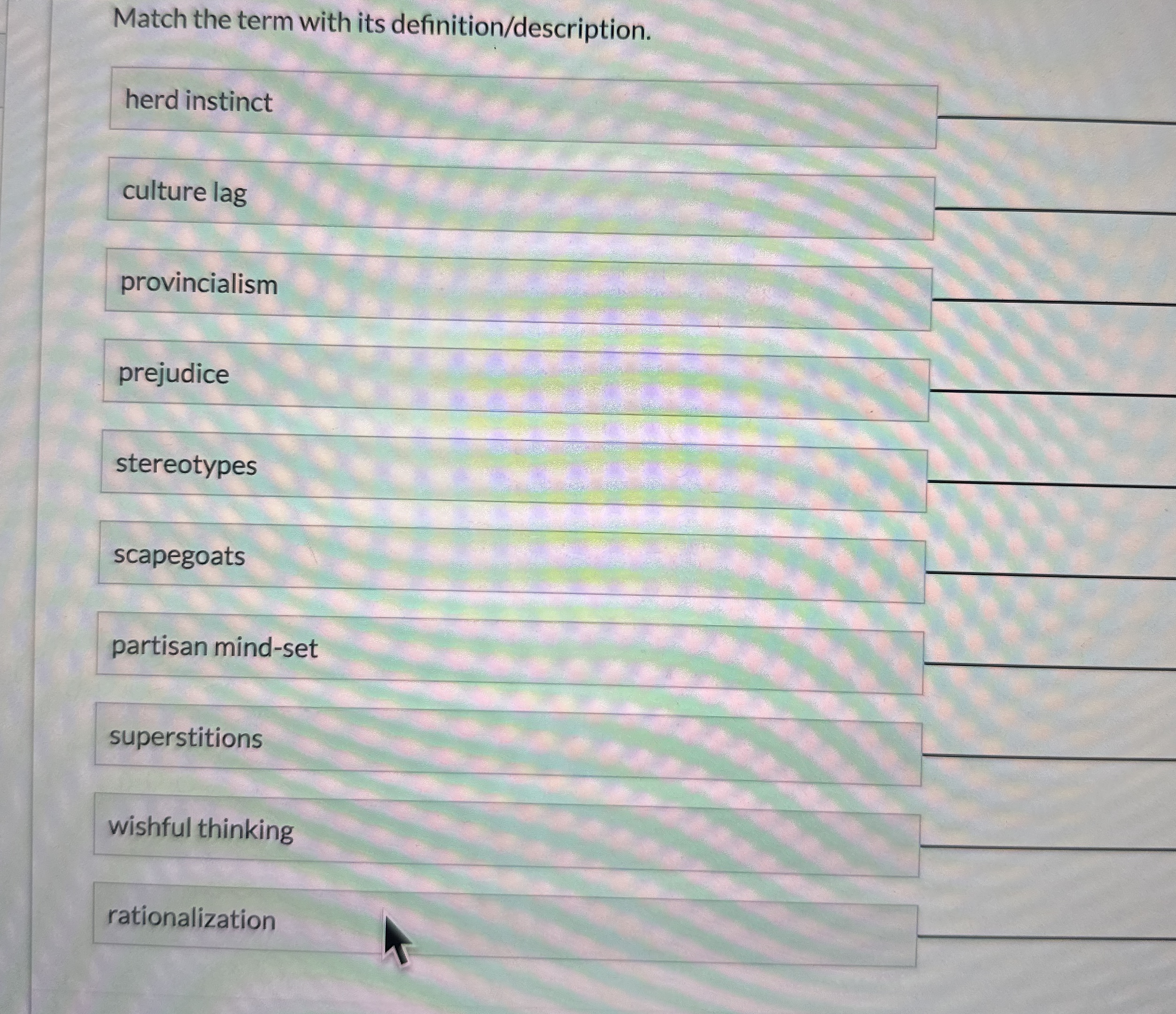 Solved Match The Term With Its Definition Description Herd Chegg