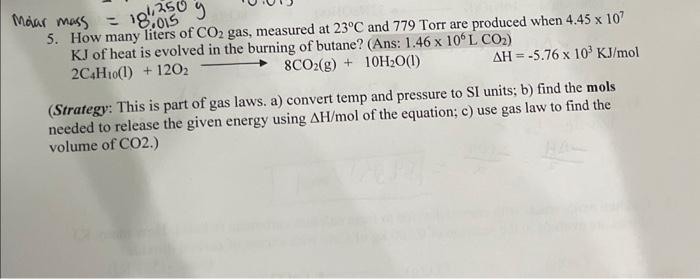 Solved 5 How Many Liters Of CO2 Gas Measured At 23C And Chegg