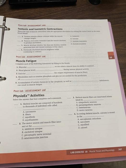 Solved Post Lab Assessments CHECK WHAT YOU LEARNED Post Lab Chegg