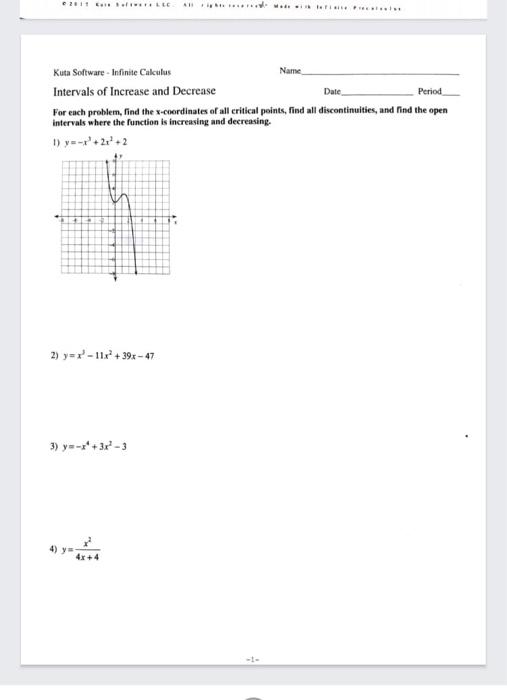 Solved Llc Kuta Software Infinite Calculus Name Chegg