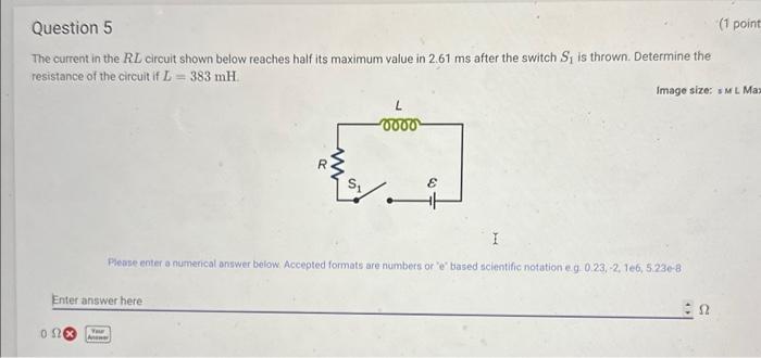 Solved The Current In The Rl Circuit Shown Below Reaches Chegg