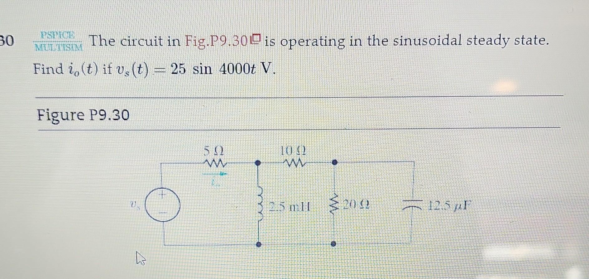 Solved Murisim The Circuit In Fig P Is Operating In The Chegg