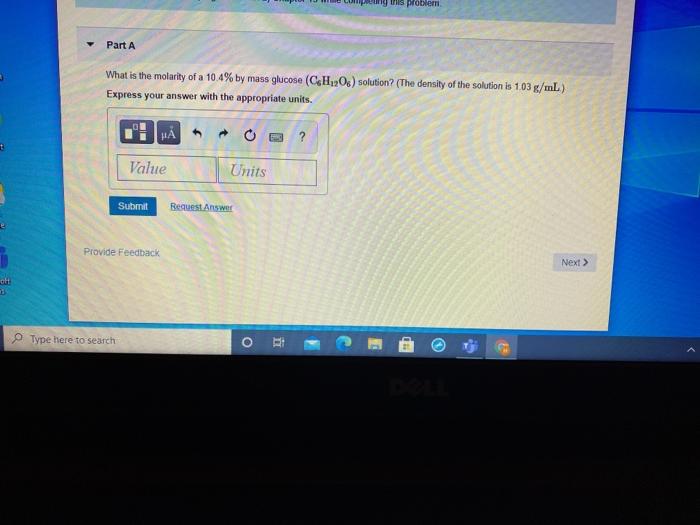 Solved Ng This Procrem Part A What Is The Molarity Of A Chegg