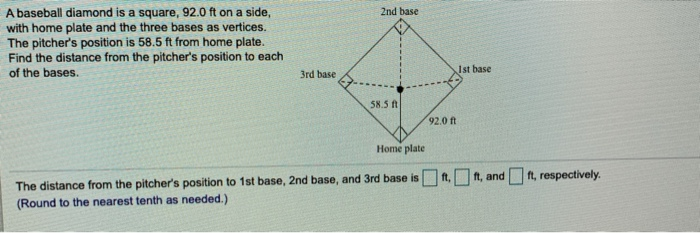 Solved A Baseball Diamond Is A Square 92 0 Ft On A Side Chegg