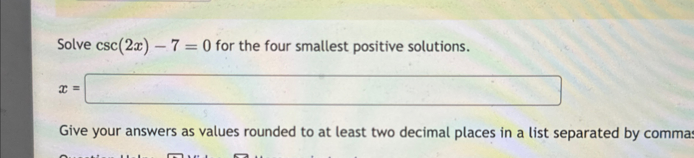 Solved Solve Csc X For The Four Smallest Positive Chegg