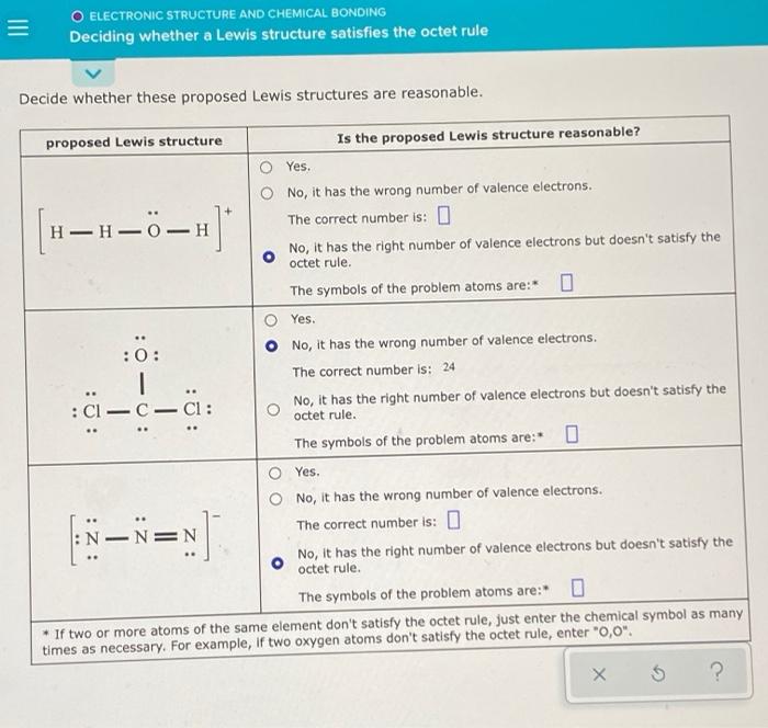 Solved O Electronic Structure And Chemical Bonding Deciding Chegg