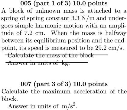 Solved A Block Of Unknown Mass Is Attached To A Spring Of Chegg