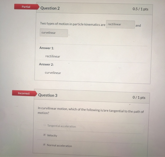 Solved Partial Question 2 0 5 1 Pts Two Types Of Motion In Chegg