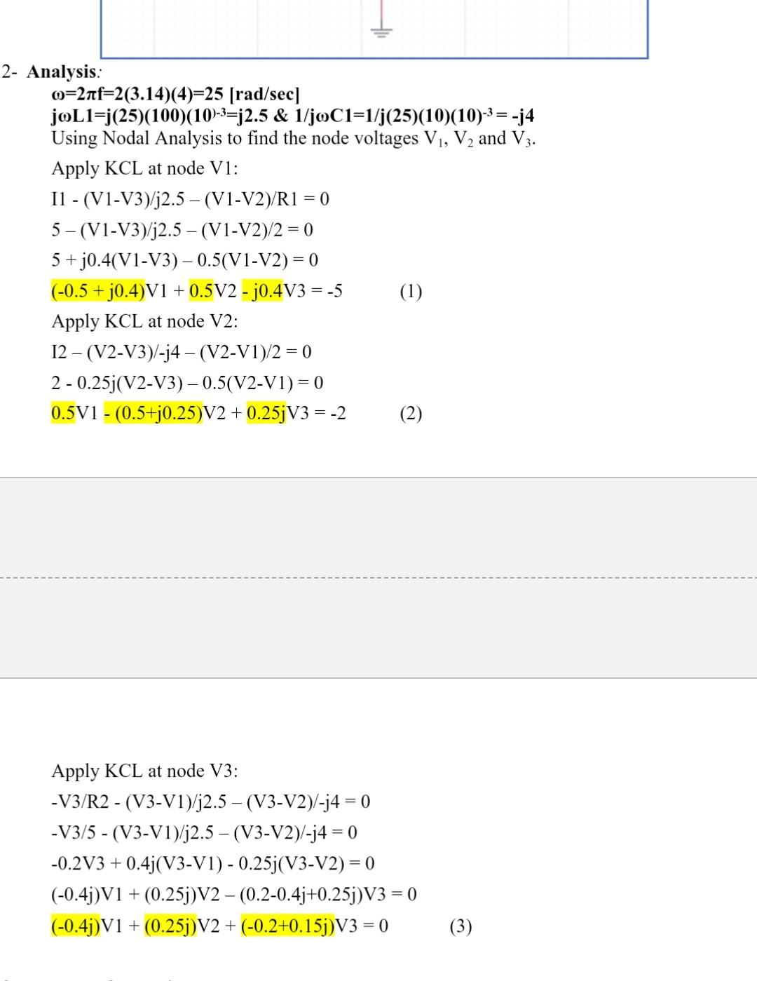 Solved Find The Node Voltages V1 V2 And V3 2f 2 3