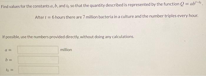 Solved Find Values For The Constants A B And To So That Chegg