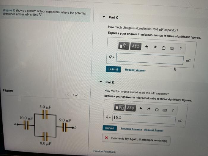 Solved Figure Shows A System Of Four Capacitors Where Chegg