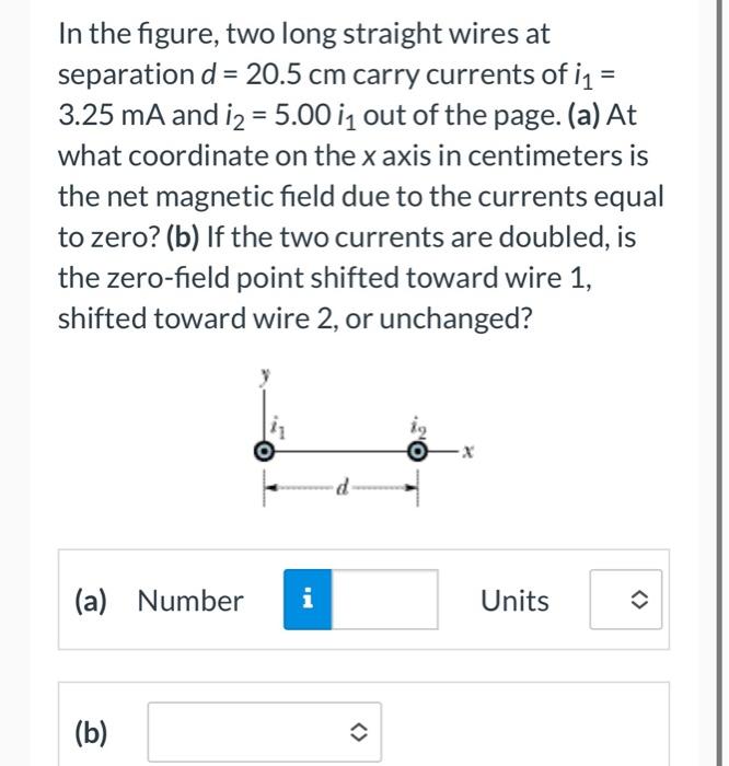 Solved In The Figure Two Long Straight Wires At Separation Chegg