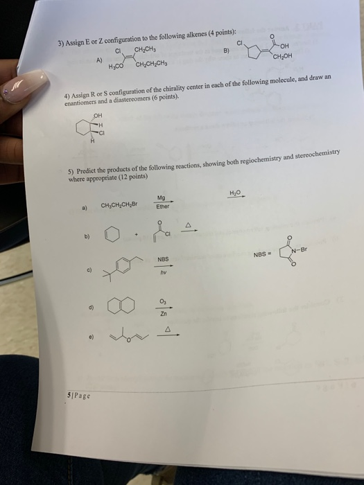 Solved Assign E Or Z Configuration To The Following Chegg