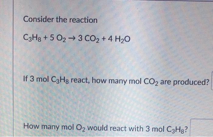 Solved Consider The Reaction C H O Co H O If Mol Chegg