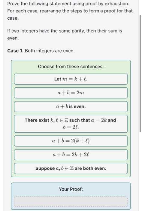 Solved Prove The Following Statement Using Proof By Chegg