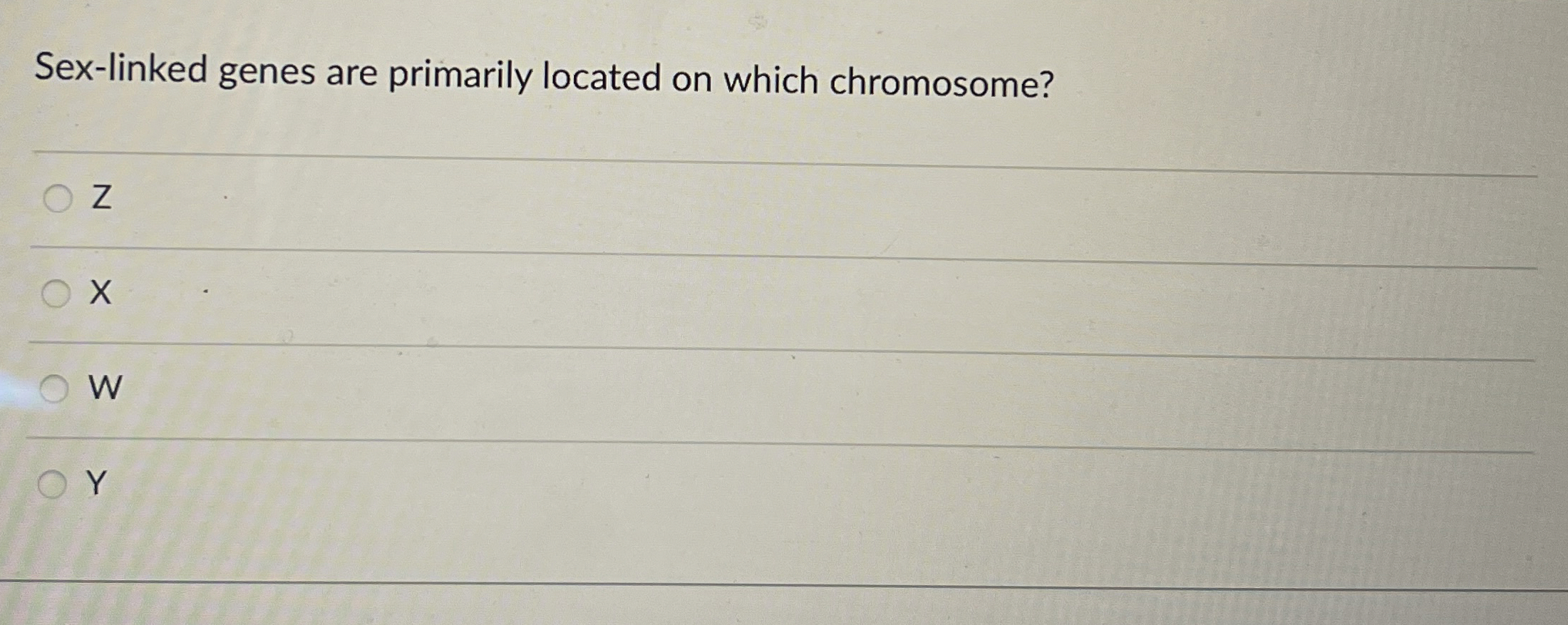 Solved Sex Linked Genes Are Primarily Located On Which Chegg