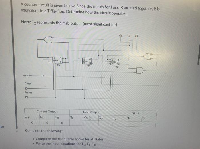 Solved A Counter Circuit Is Given Below Since The Inputs Chegg