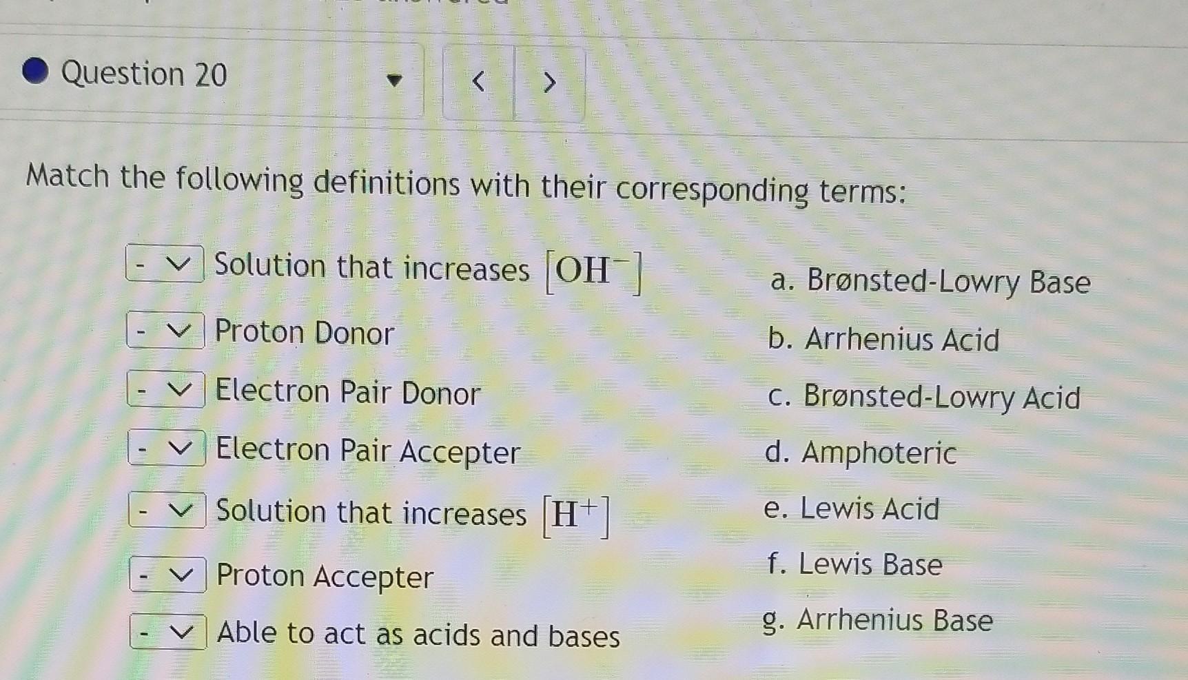 Solved Match The Following Definitions With Their Chegg