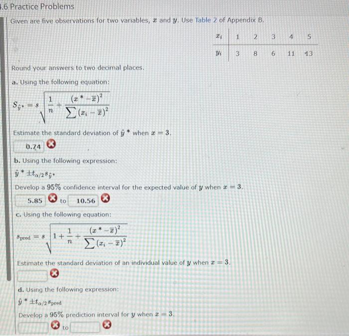 Given Are Five Observations For Two Variables X And Chegg