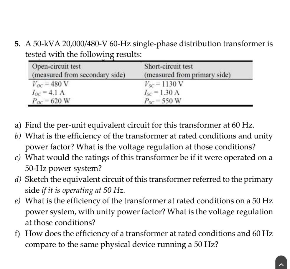 Solved A Kva V Hz Single Phase Chegg