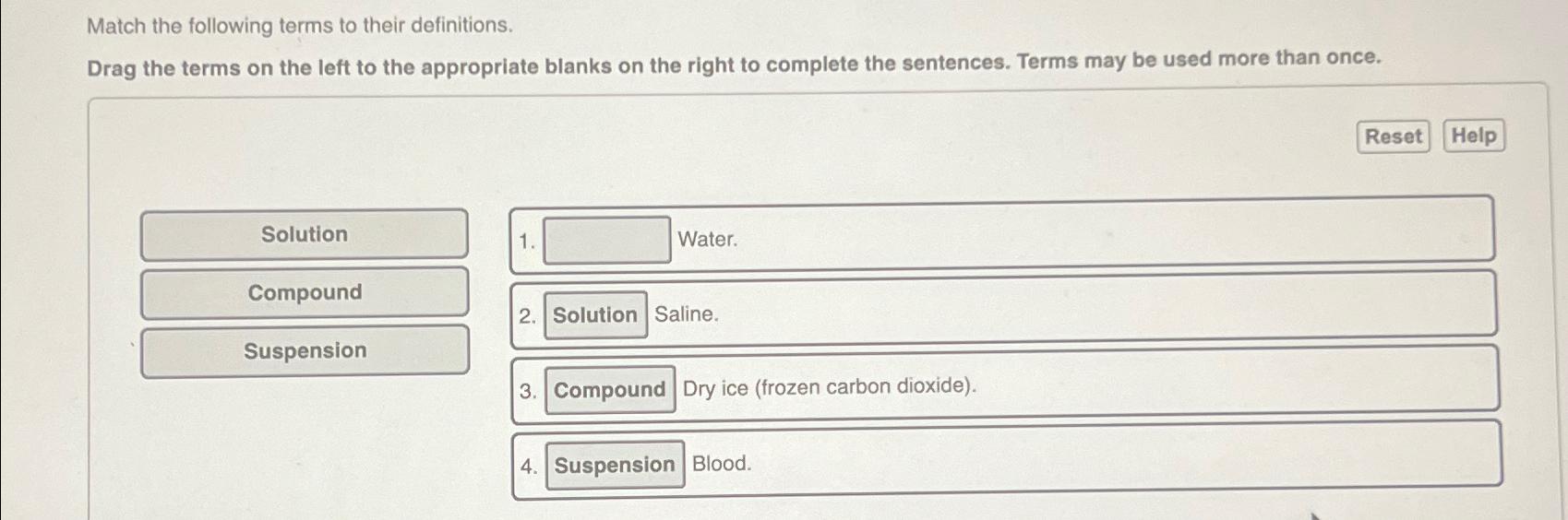 Solved Match The Following Terms To Their Definitions Drag Chegg