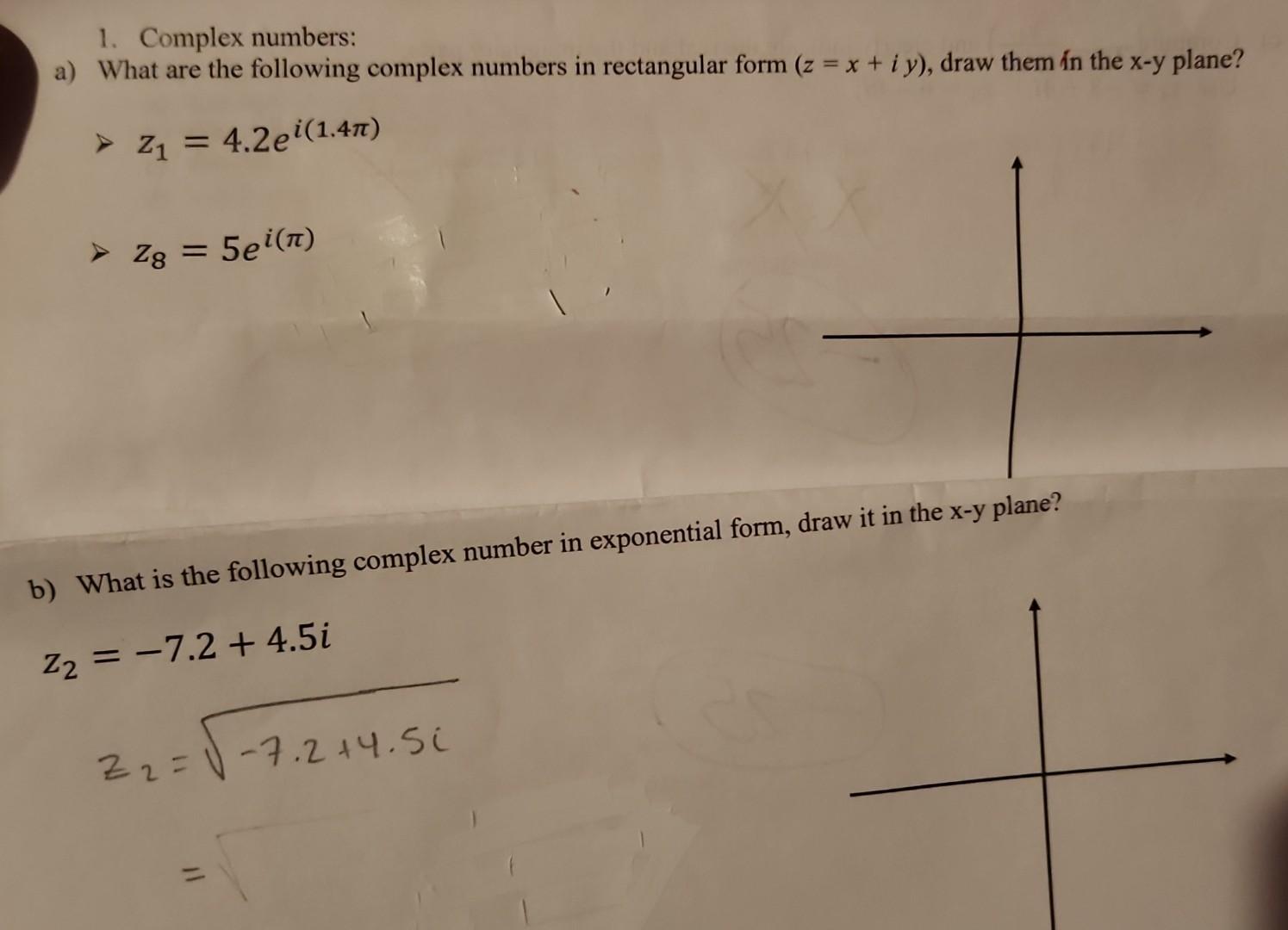 Solved Complex Numbers A What Are The Following Complex Chegg