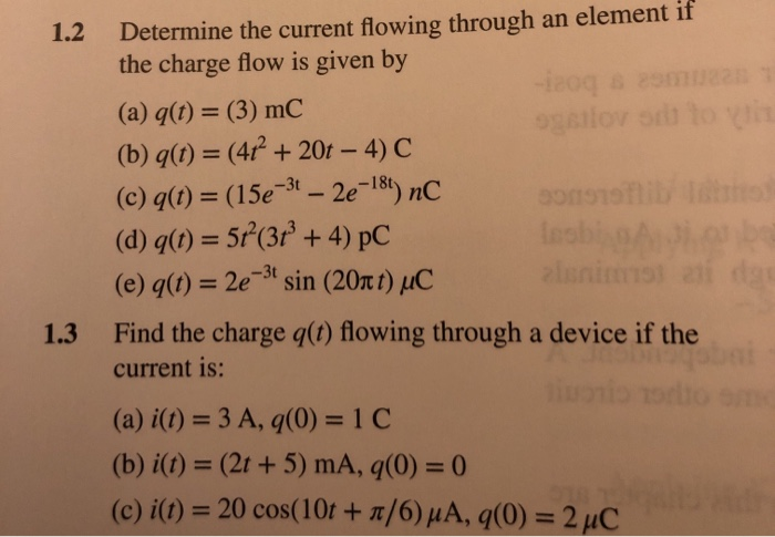 Solved Determine The Current Flowing Through An Element If Chegg