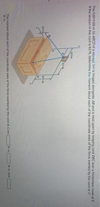 Solved The 0 61 1 00 M Lid ABCD Of A Storage Bin Is Hinged Chegg