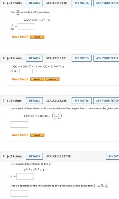 Solved Find Dxdy By Implicit Differentiation Chegg