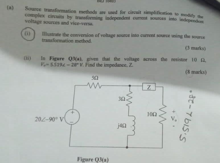 Solved A Source Transformation Methods Are Used For Chegg