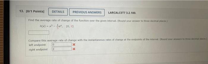 Solved Points Details Previous Answers Larcalcet Chegg