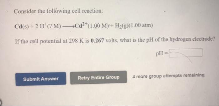 Solved Consider The Following Cell Reaction Cd S 2 Chegg