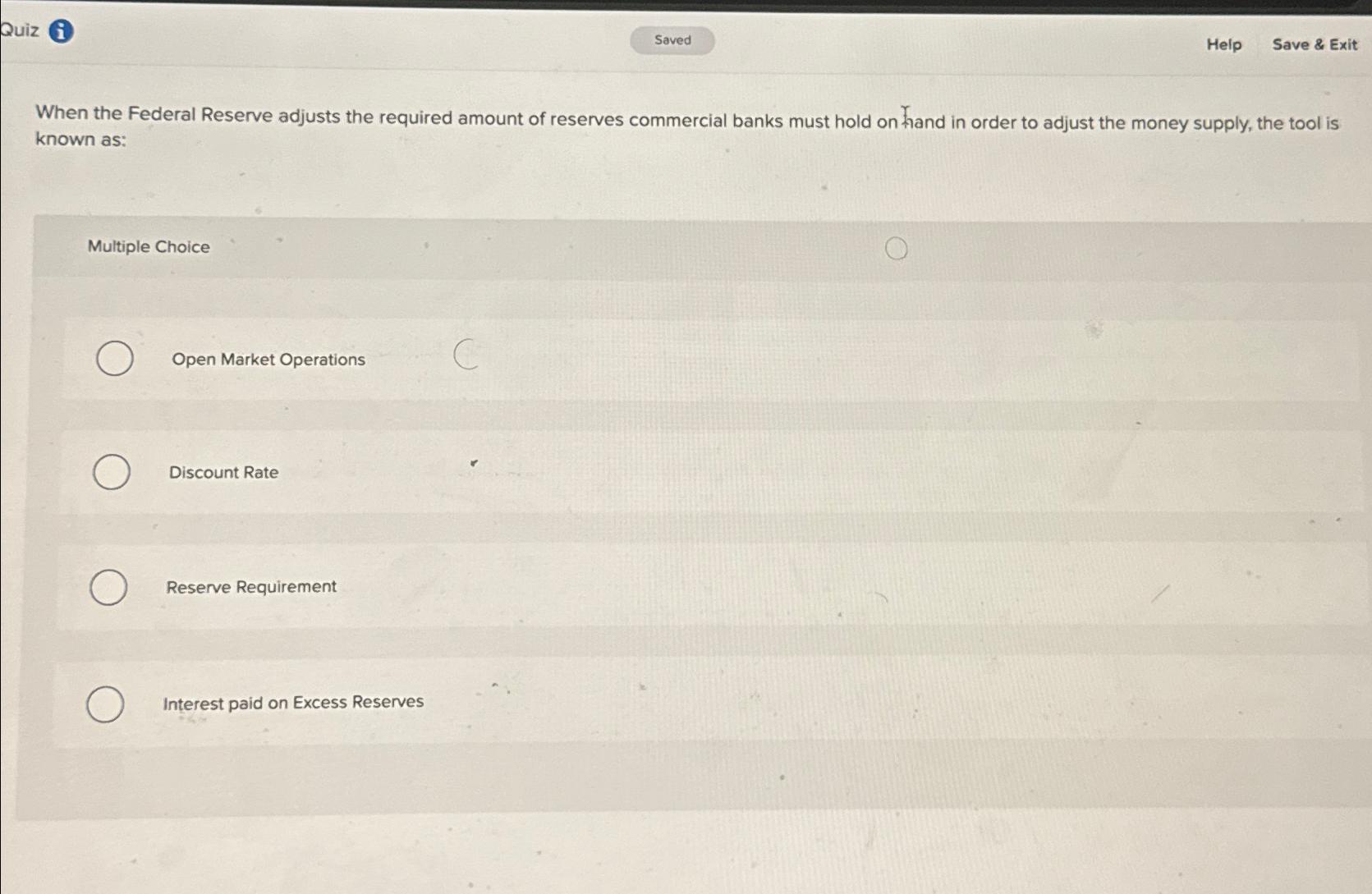Solved Quì i HelpSave ExitWhen the Federal Reserve Chegg