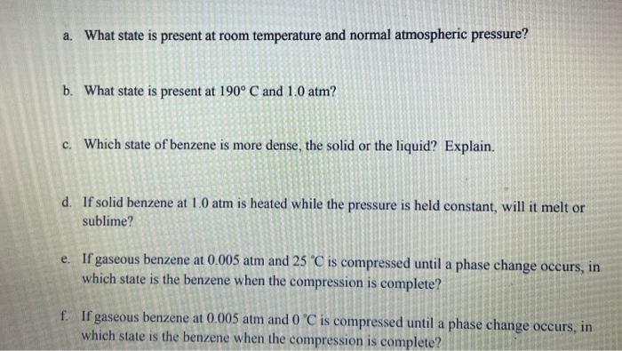 Construct The Phase Diagram For Benzene At Its Triple Point