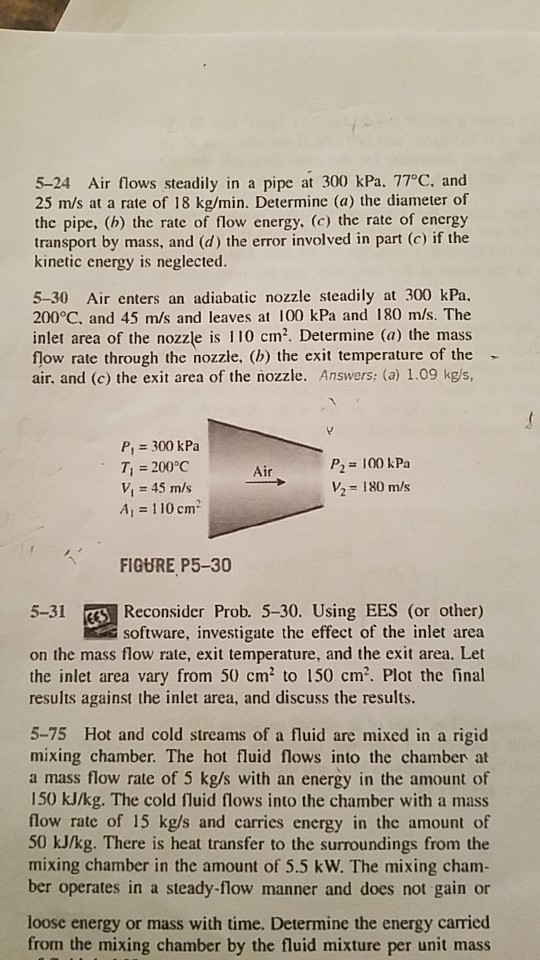 Solved Air Flows Steadily In A Pipe At Kpa C Chegg