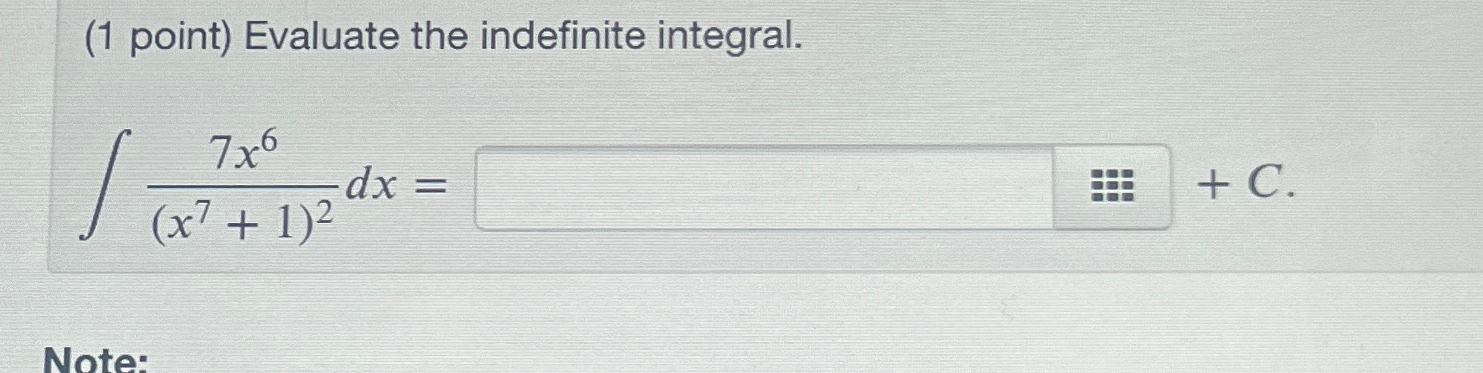 Solved Point Evaluate The Indefinite Chegg