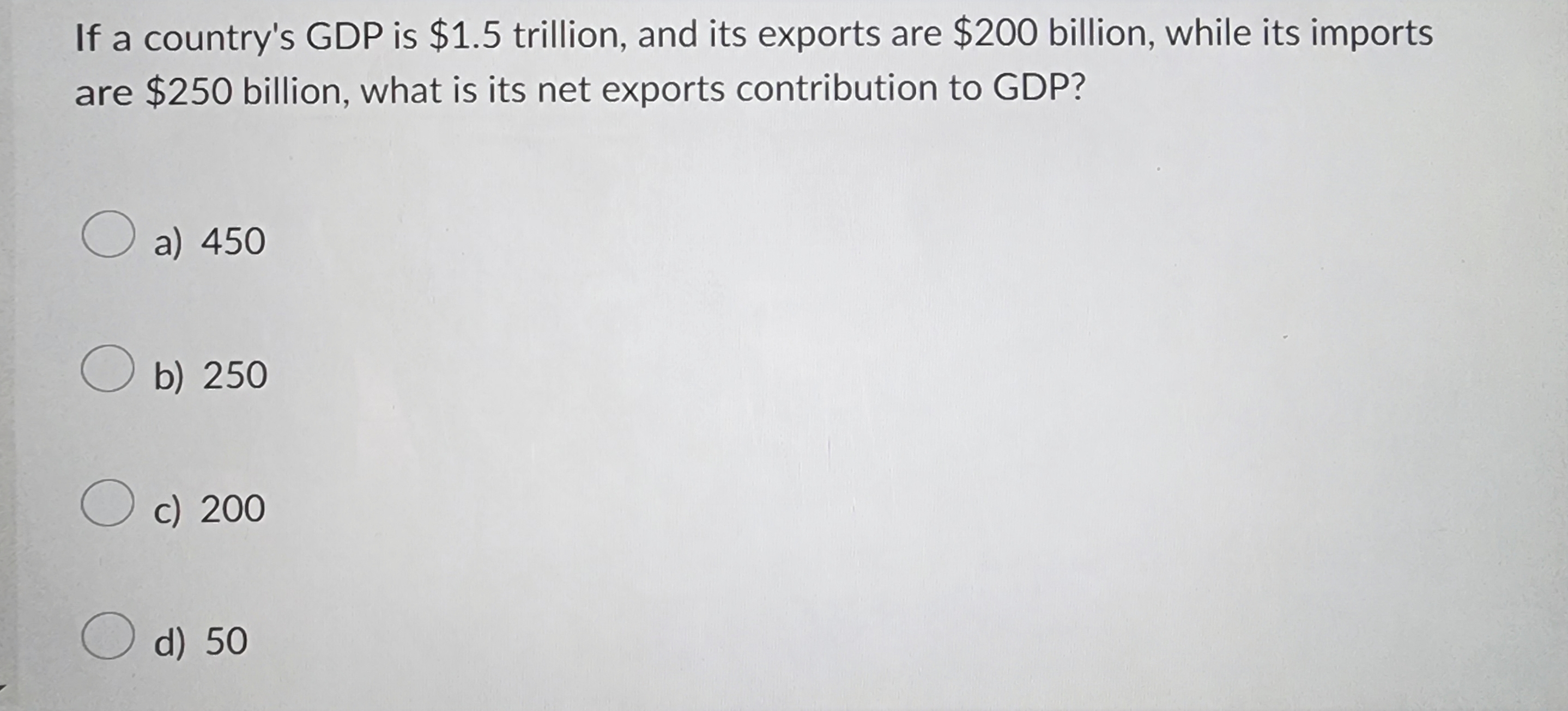 Solved If A Country S Gdp Is Trillion And Its Exports Chegg