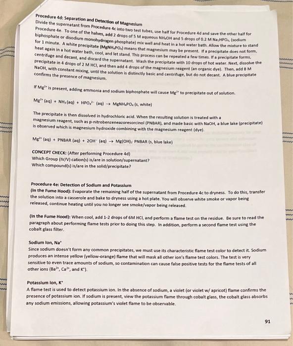 Solved Chemistry B Experiment Qualitative Analysis Lab Chegg