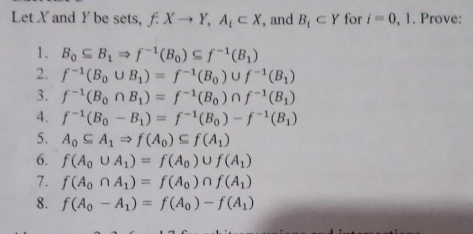 Solved Let X And Y Be Sets F Xy Ac X And B C Y For I Chegg