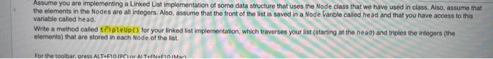 Assume You Are Implementing A Linked List Chegg